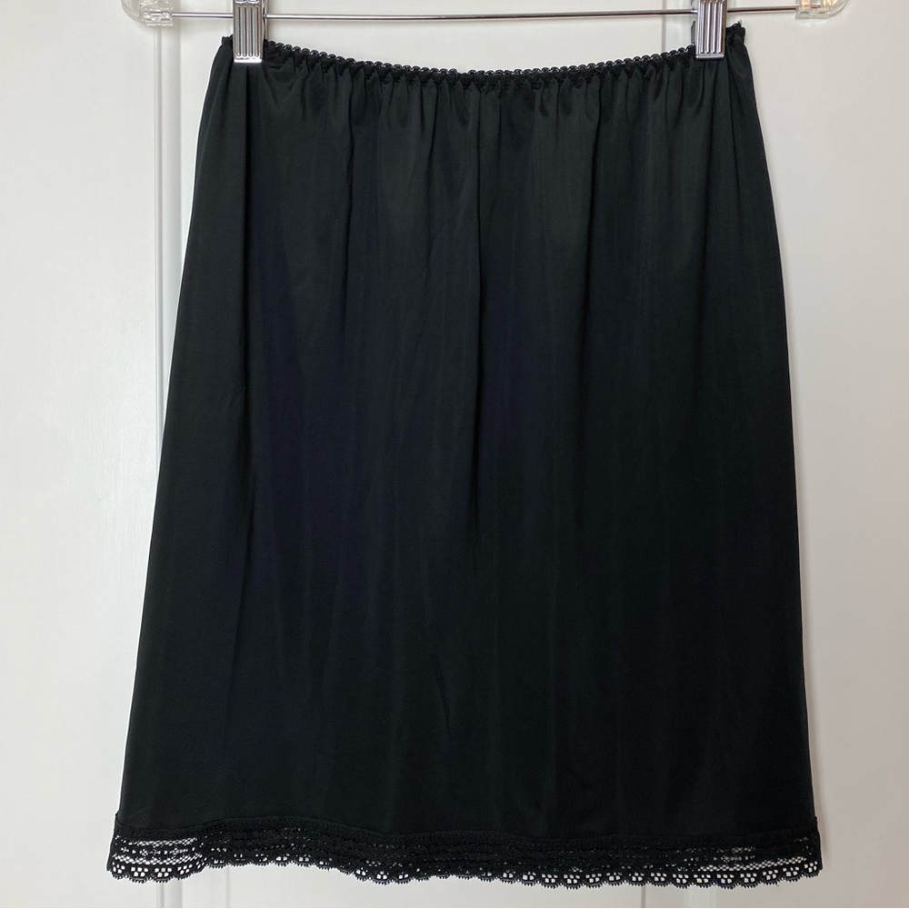 Vintage Black Mini Slip Skirt S